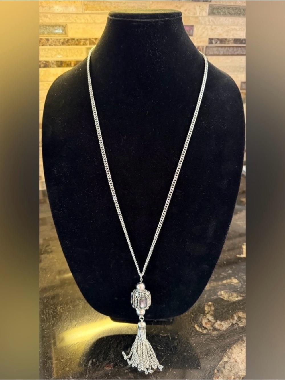 Long Cage Tassel Necklace